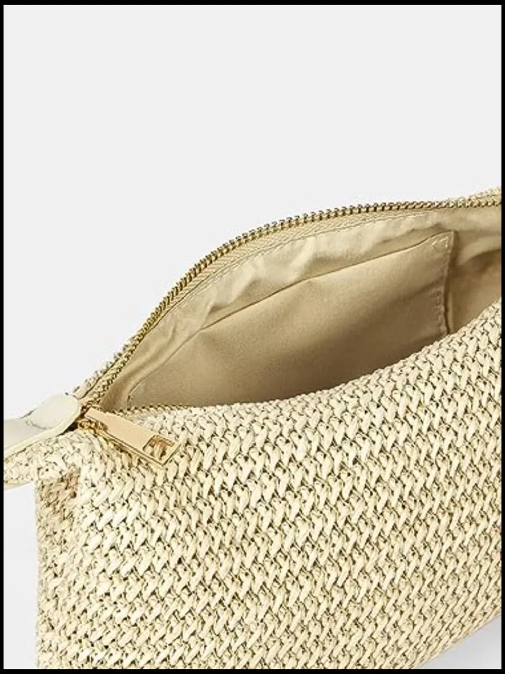 Straw Woven Shoulder Tote Handbag Casual Boho Beach Vacation Purse - Picture 6 of 7